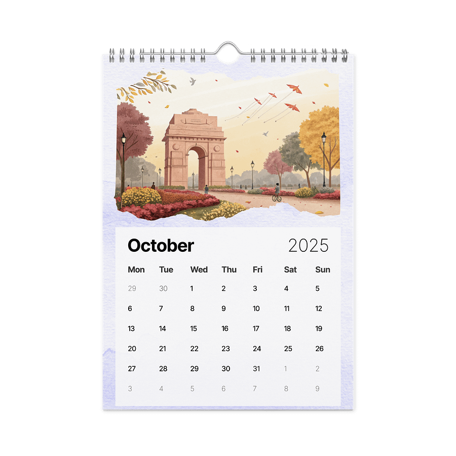 WORLD CAPITALS WATERCOLOR WALL CALENDAR 2026 product image (12)