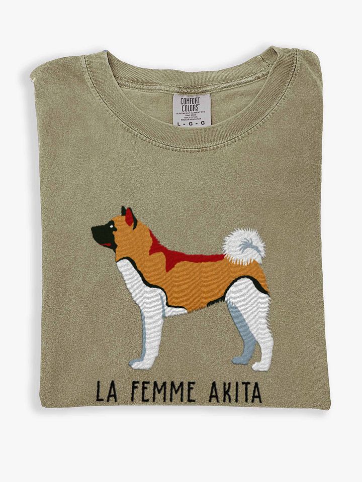 La Femme Akita T-Shirt(Embroidered) of an American Akita product image (1)