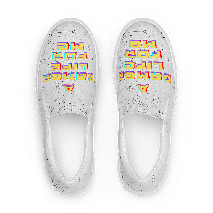 Glitchy Text Men's Slip-On Canvas Shoes product image (1)