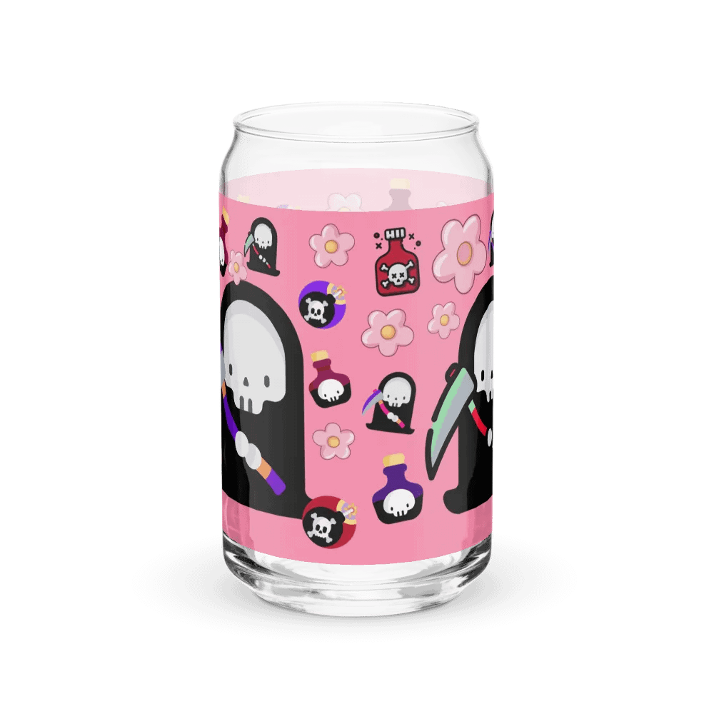 Pink Grim Reaper Glass Tumbler product image (10)