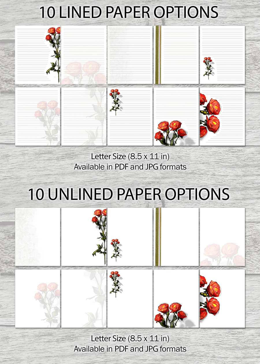Red Rose Print-It-Yourself 26-Piece Stationery Set product image (2)