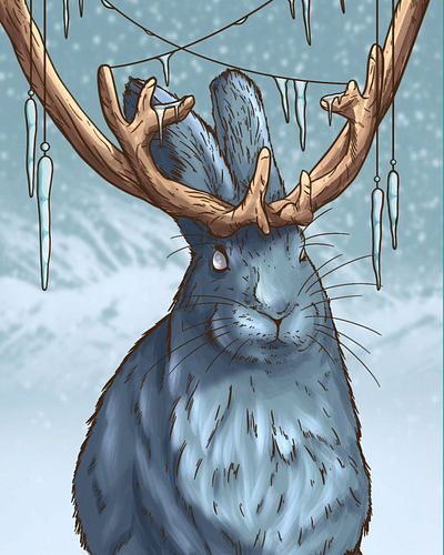 HARIBOU noun
har-i-bou
: arctic mammal hybrid, arctic hare 🐇 x caribou 🦌

Sometimes you just want to draw a regionally specif...