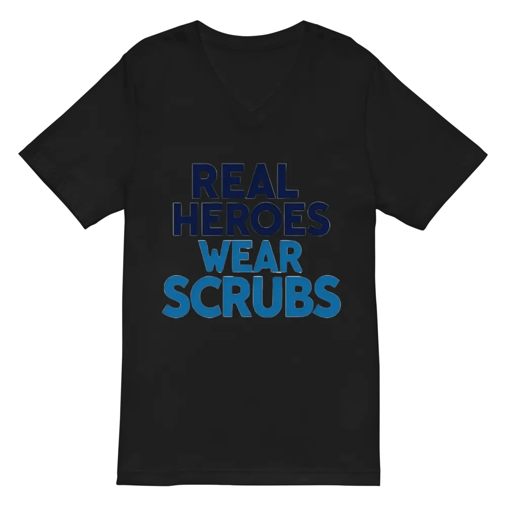 Real Heroes Wear Scrubs V-Neck Tee product image (3)