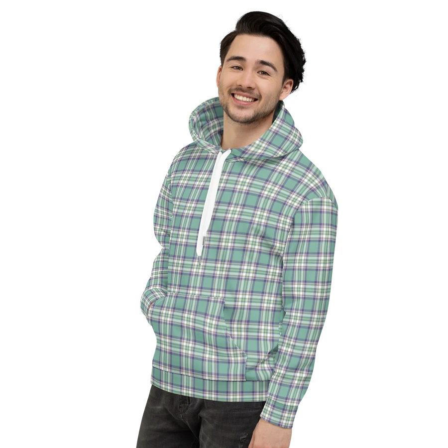 Light Green, Purple, and Yellow Plaid Hoodie product image (4)