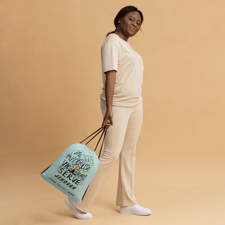'Me and My House | Joshua 24:15' Drawstring Bag product image (2)