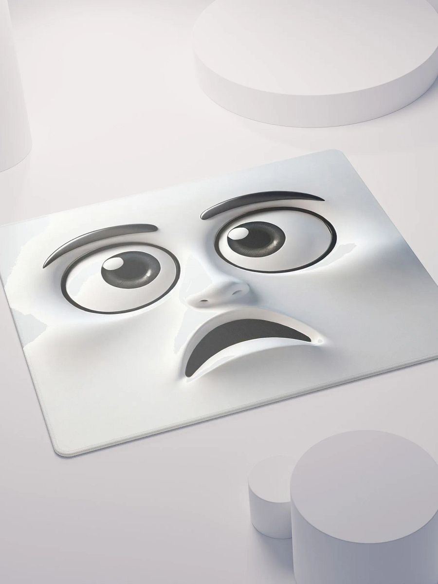 Whimsical Surprise Face Premium Mouse Pad: Infuse Your Workspace with Fun! product image (4)