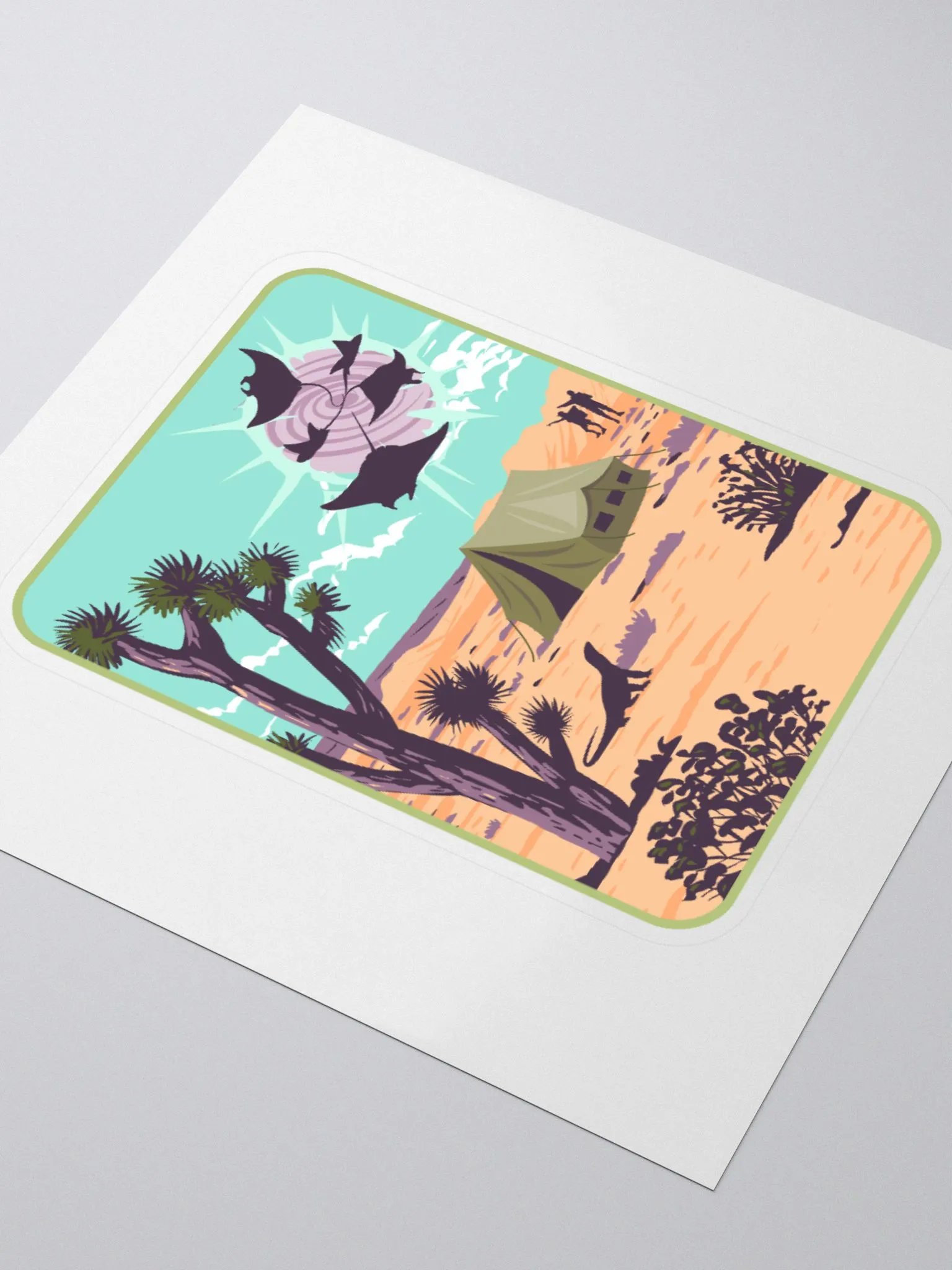 Manta Ray Desert Wormhole Kiss Cut Stickers product image (3)