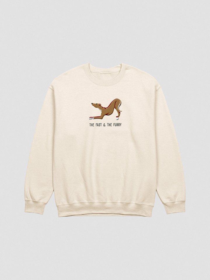 The Fast & the Furry Sweatshirt (Embroidered) of an Italian Greyhound(Brown) product image (16)