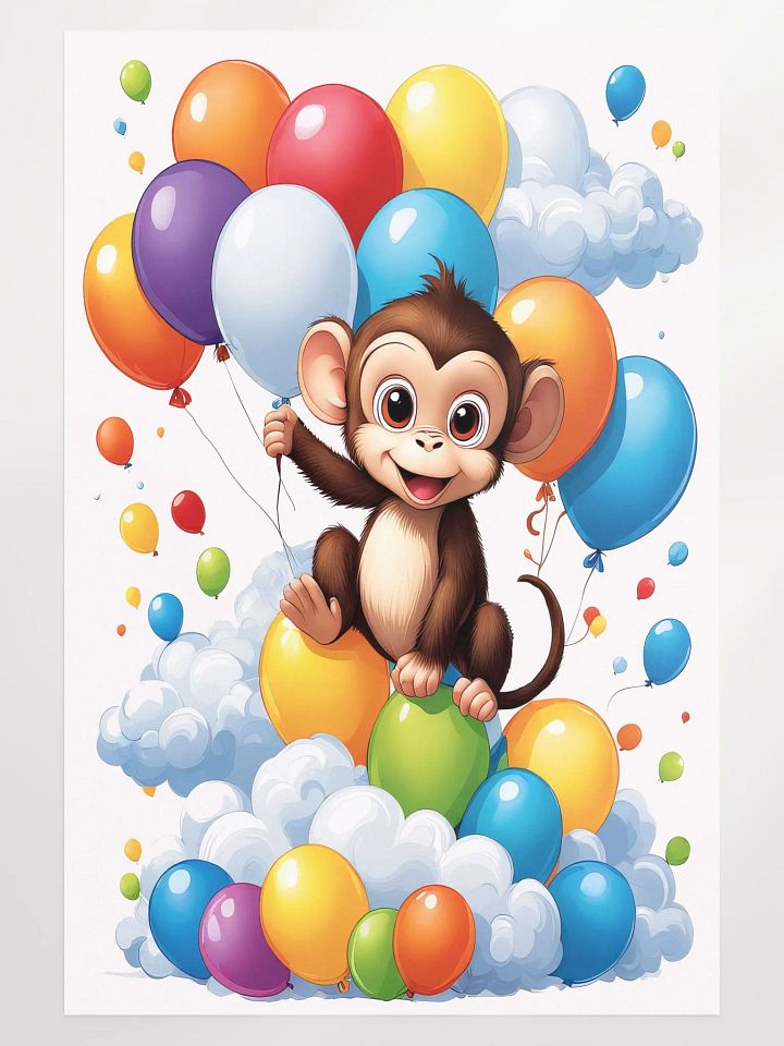 Baby Monkey - Poster - Nursery-Kids Room - Large 24x36 Inches product image (1)