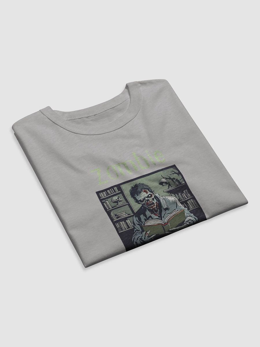 Zombie Book Lover Man Relaxed Grey T-shirt product image (5)