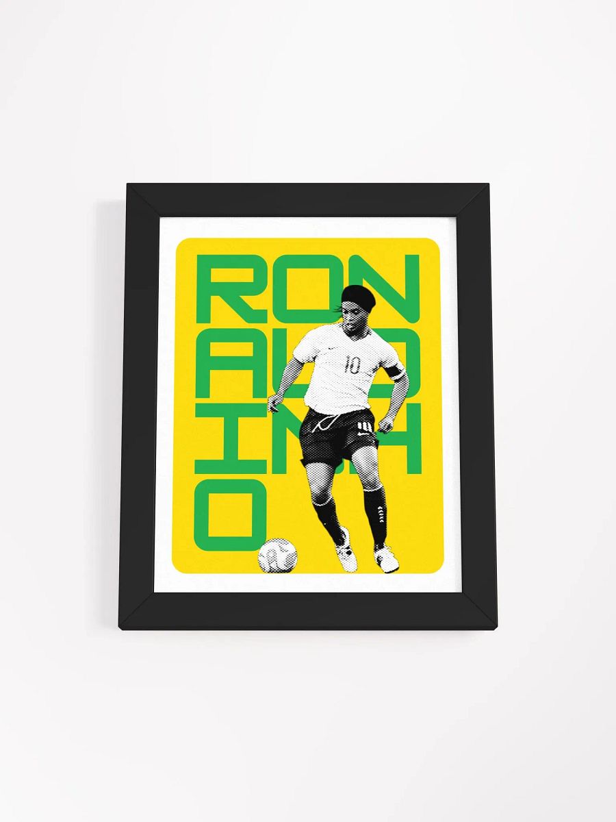 Ronaldinho BW Brazil Name Art Framed Print product image (4)