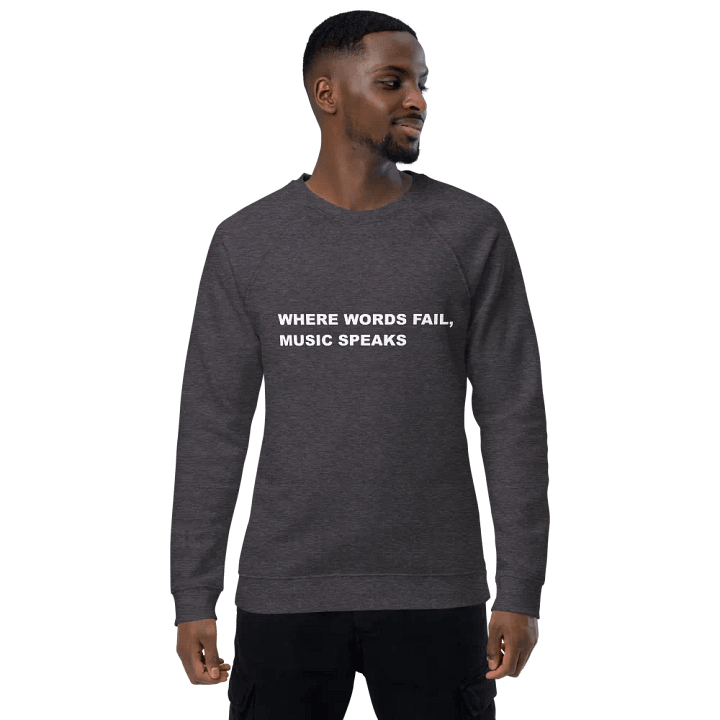 MUSIC SPEAKS TEE IN CHARCOAL product image (1)