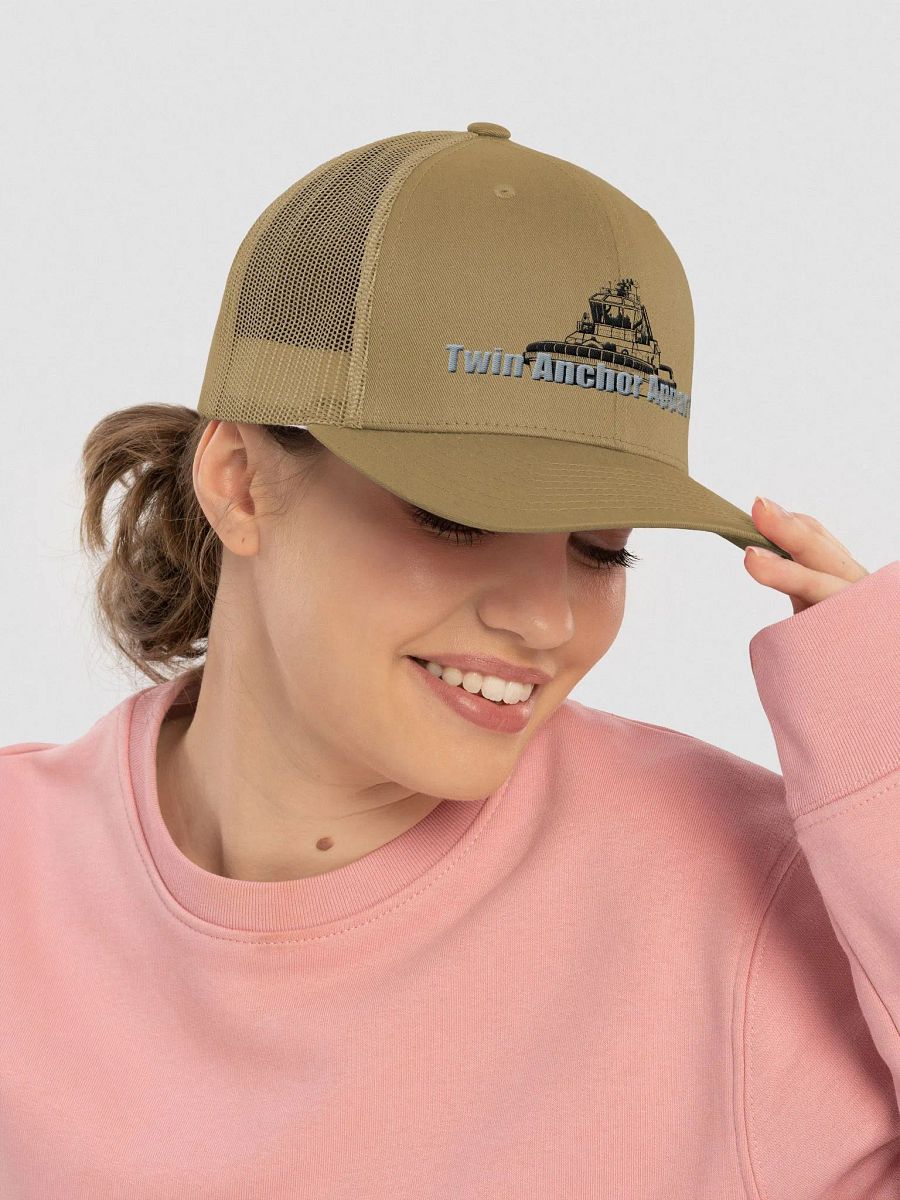 Black Athena tug Retro Trucker Hat product image (5)