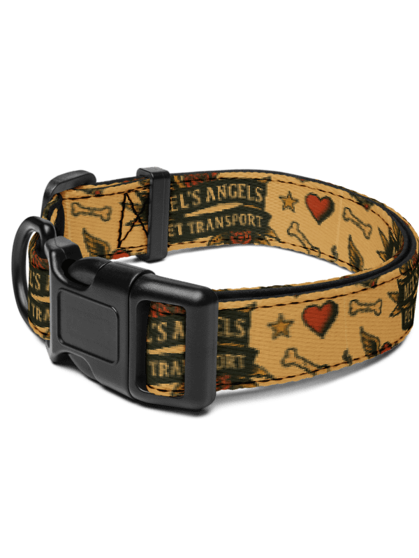 Mel’s Angels Tattoo Flash Dog Collar – Vintage Anchor, Roses & Hearts Design | Adjustable Comfort Pet Collar (S–L) product image (15)
