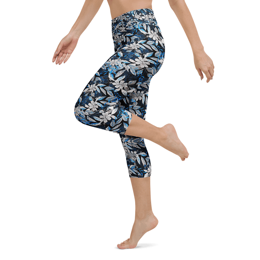 Blue White Garden Capri Leggings product image (5)