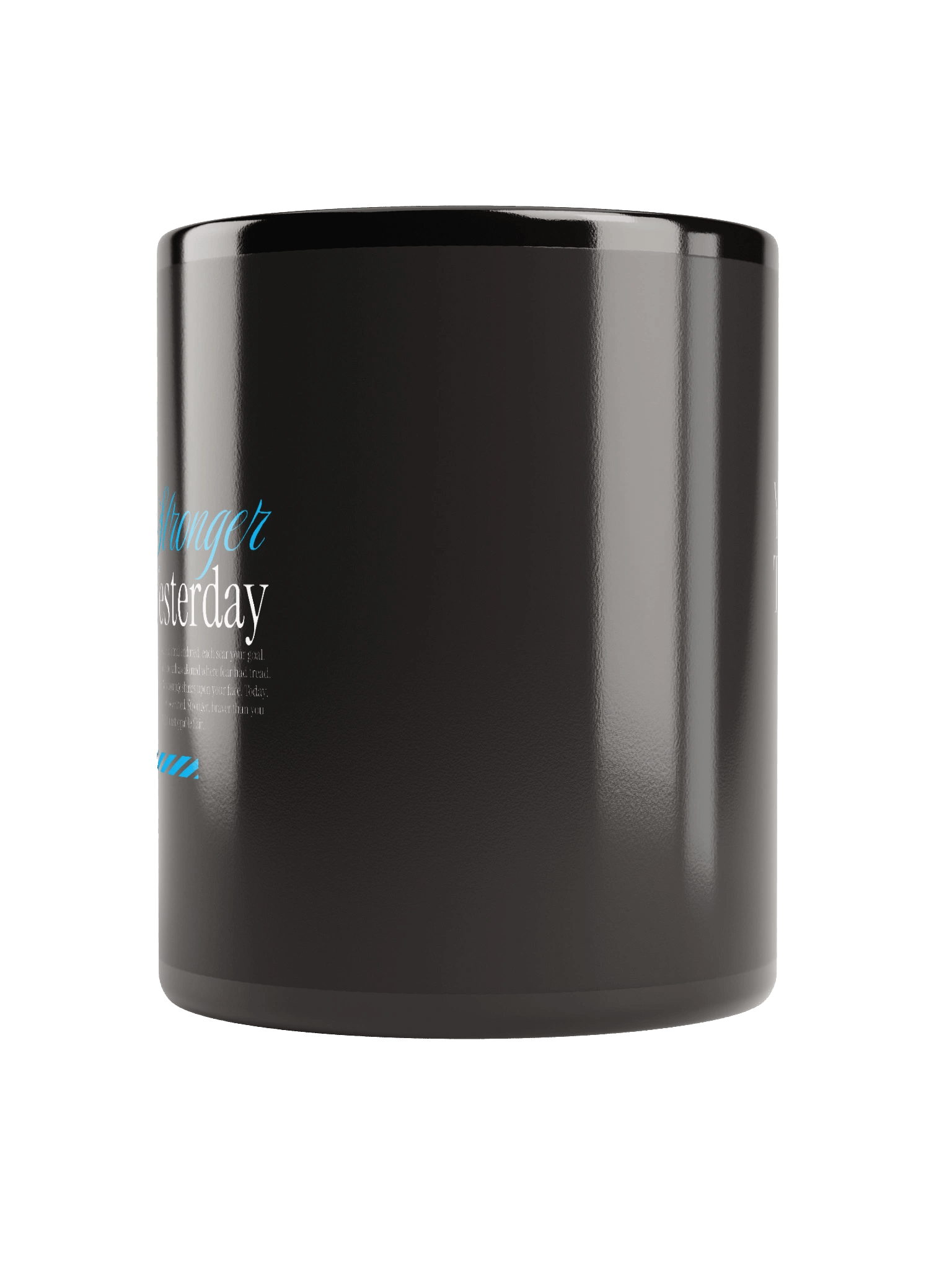 "You're stronger than yesterday" Blue Splatter Mug product image (9)