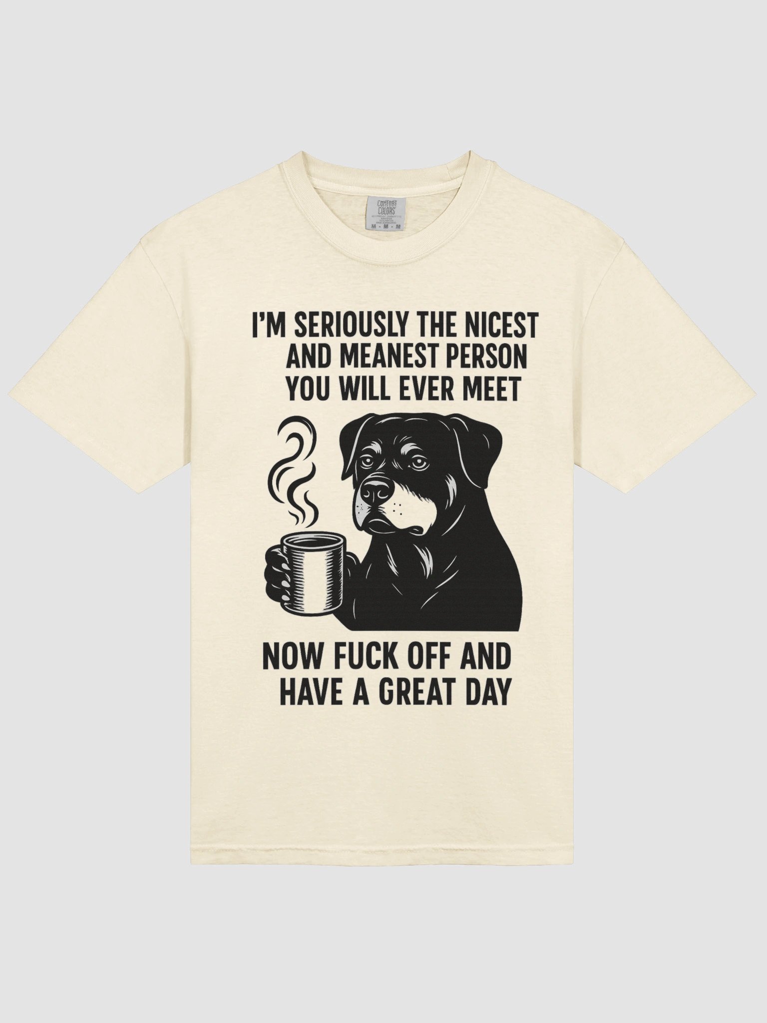 I'M SERIOUSLY THE NICEST AND MEANEST PERSON YOU WILL EVER MEET. NOW FUCK OFF AND HAVE A GREAT DAY Graphic Tee product image (6)