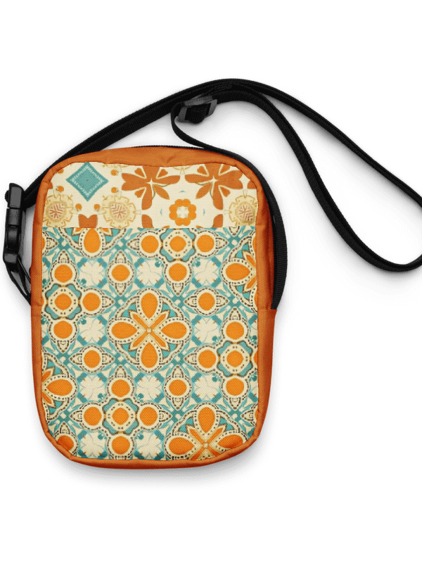Orange, Teal and Tan Boho Crossbody Bag – Two-Pattern Style product image (1)