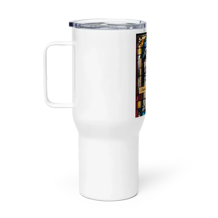 Blessed are the Cheesemakers Stainless Steel travel mug with handle #01 product image (1)