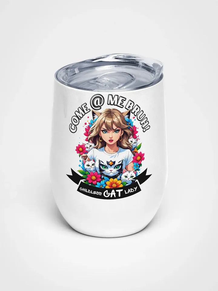 Childless Cat Lady - Wine Tumbler Cup - 12 oz - High-Grade Stainless Steel product image (1)