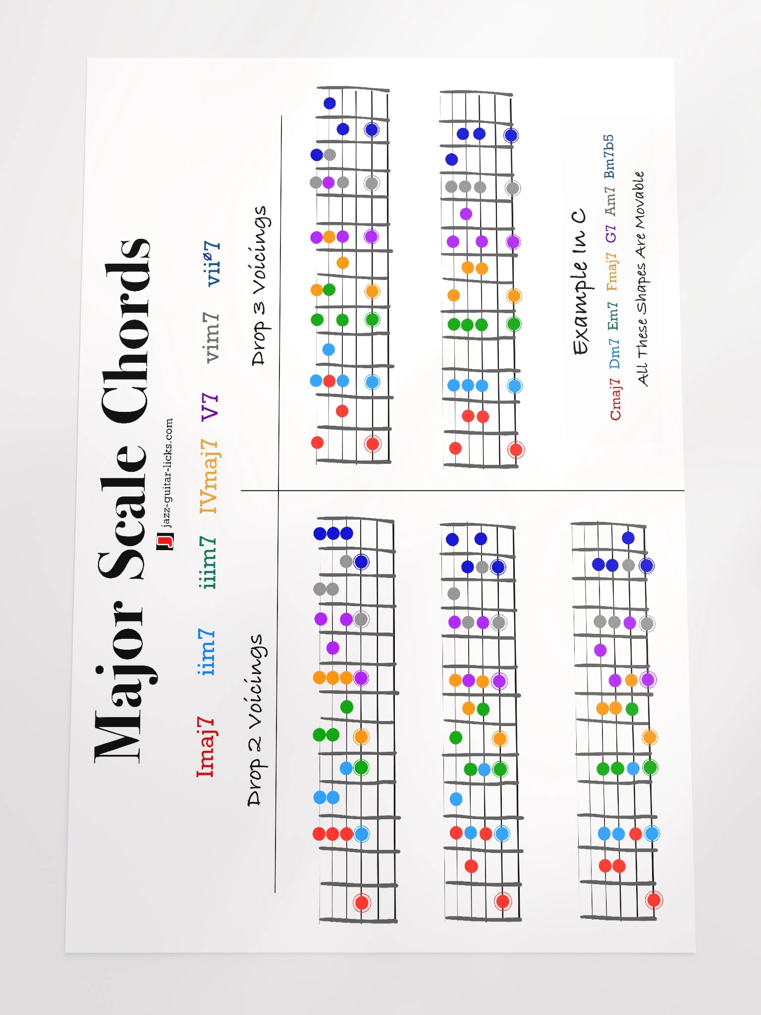 Diatonic Major Scale Chords - Guitar Poster product image (4)