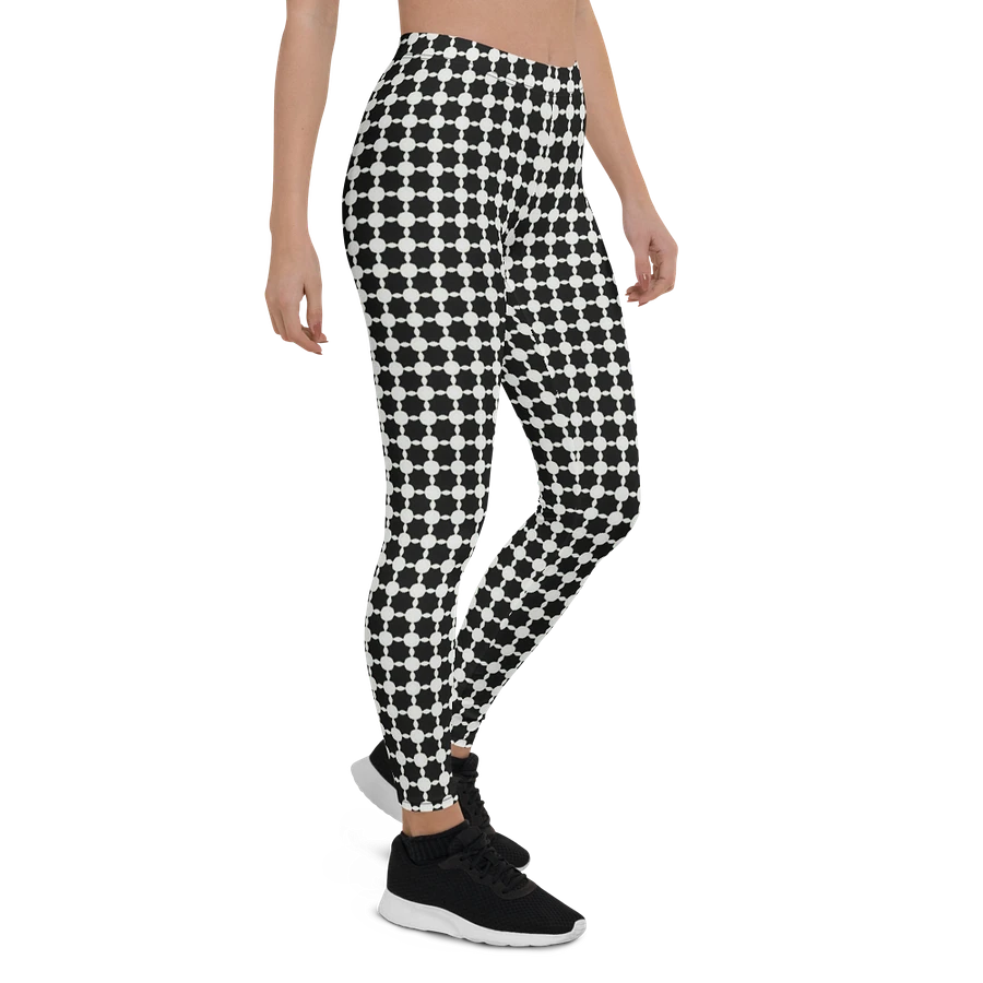 Abstract Black and White Chain Ladies Leggings product image (12)