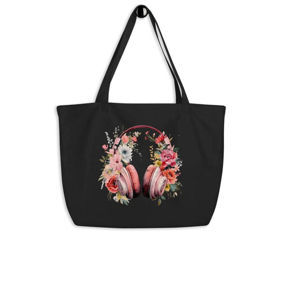 Headphones And Flowers Tote product image (4)