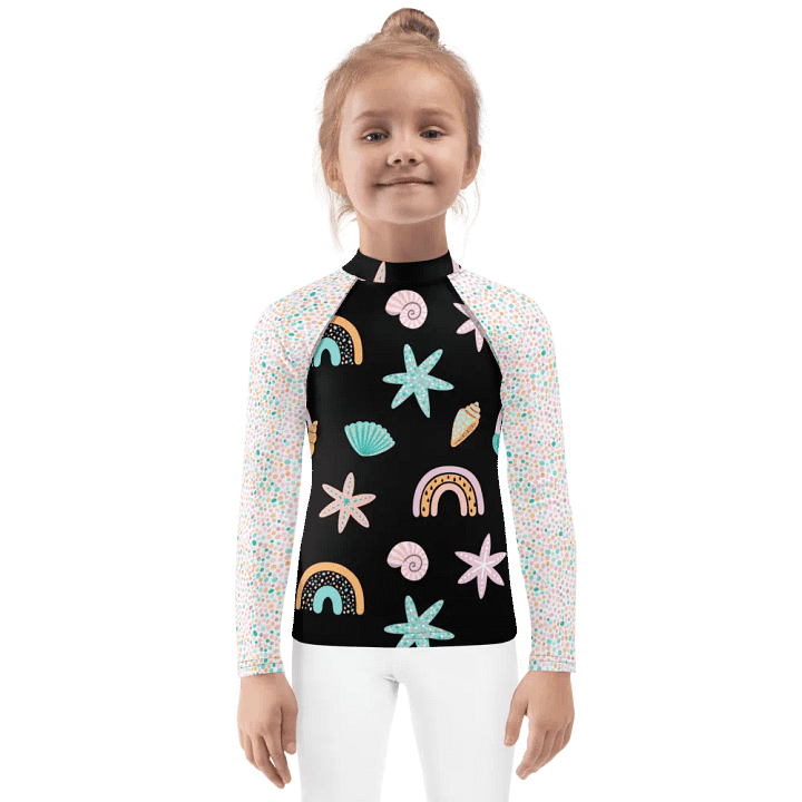 Summer Vibe Sea Shell Delight Rash Guard For Kids product image (1)