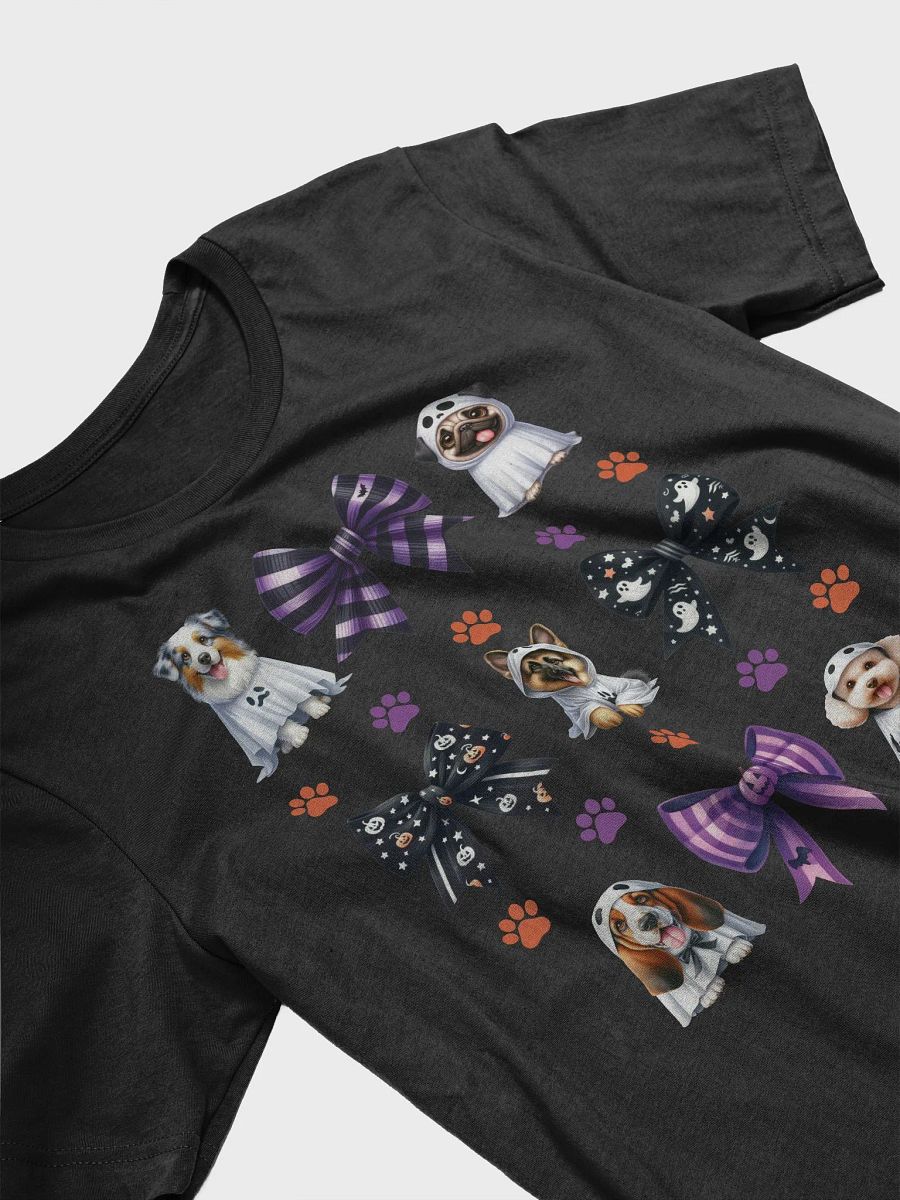 Cute Halloween Dog Ghosts and Bows T-Shirt Design3 product image (4)