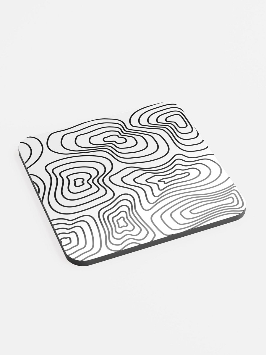 Black on White Topographic Cork Coaster Set product image (2)