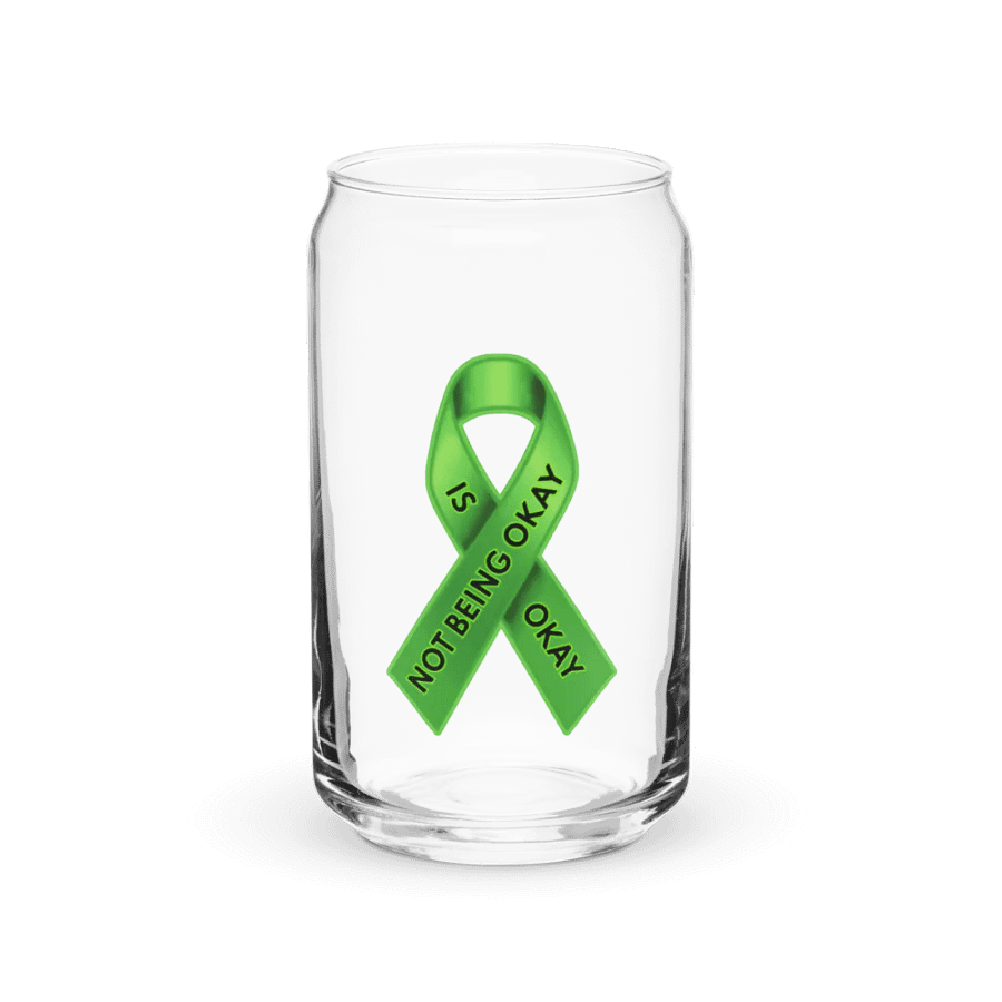 Green Ribbon Awareness Can-Shaped Glass product image (1)
