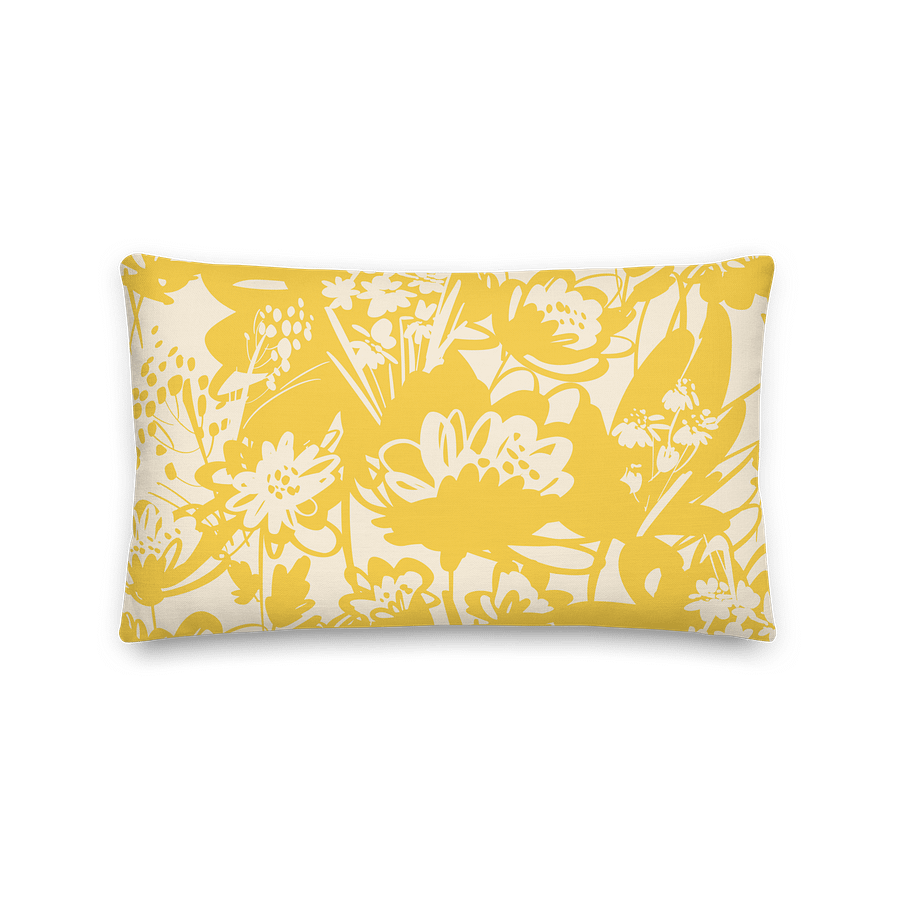 Sunny Floral Throw Pillow – Yellow Silhouette product image (1)