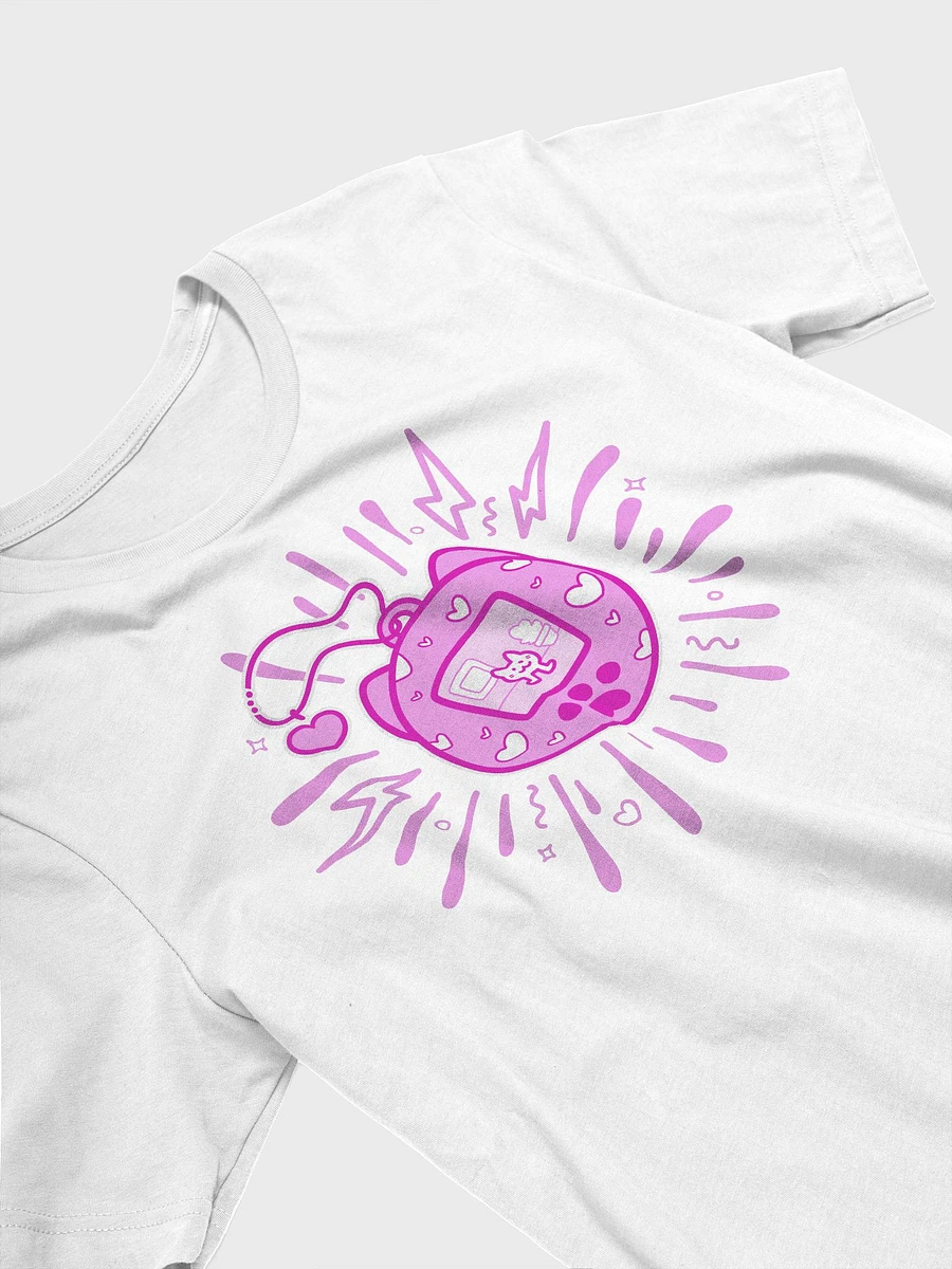 Lovely Digital Meow // T-Shirt - Pink - white shirt product image (3)