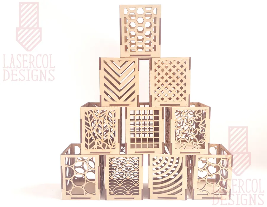 Pencil Holder (Ten Styles) File - Laser Cut Files product image (5)