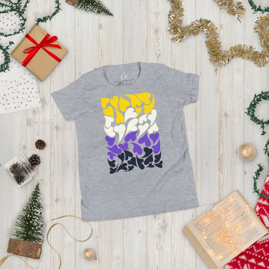 Nestled PRIDE Nonbinary T-shirt (Youth) product image (34)