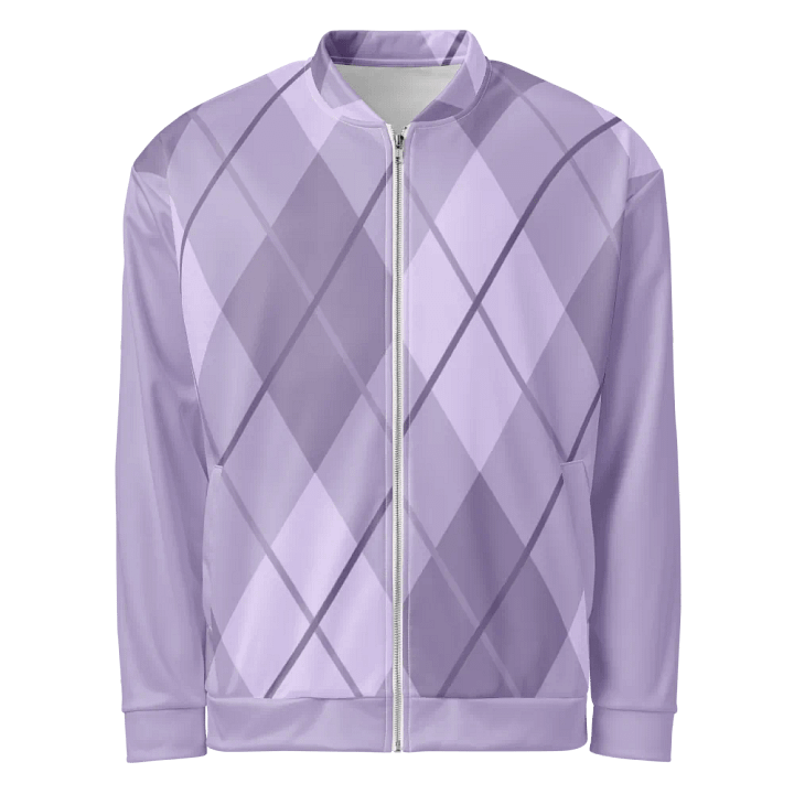 Lilac Argyle Bomber Jacket product image (1)