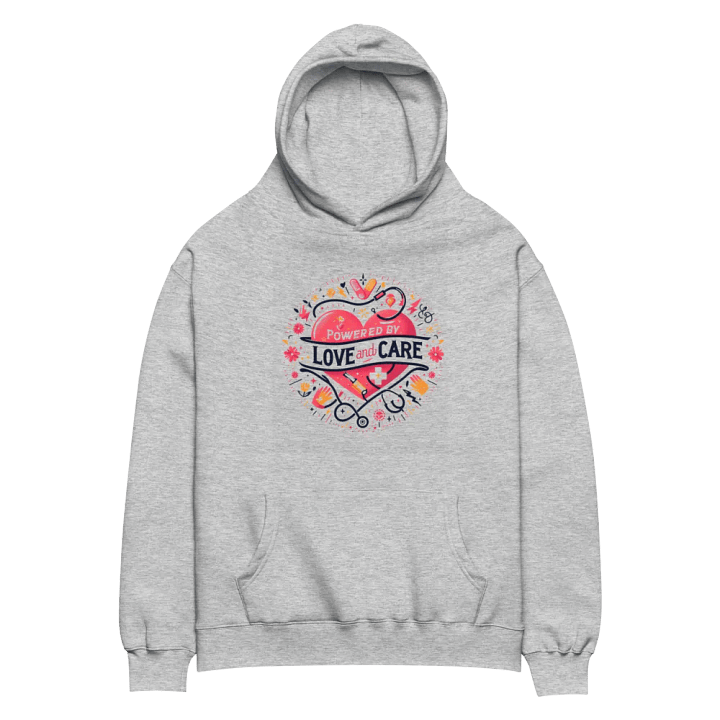 love and care heart shape design hoodie product image (22)