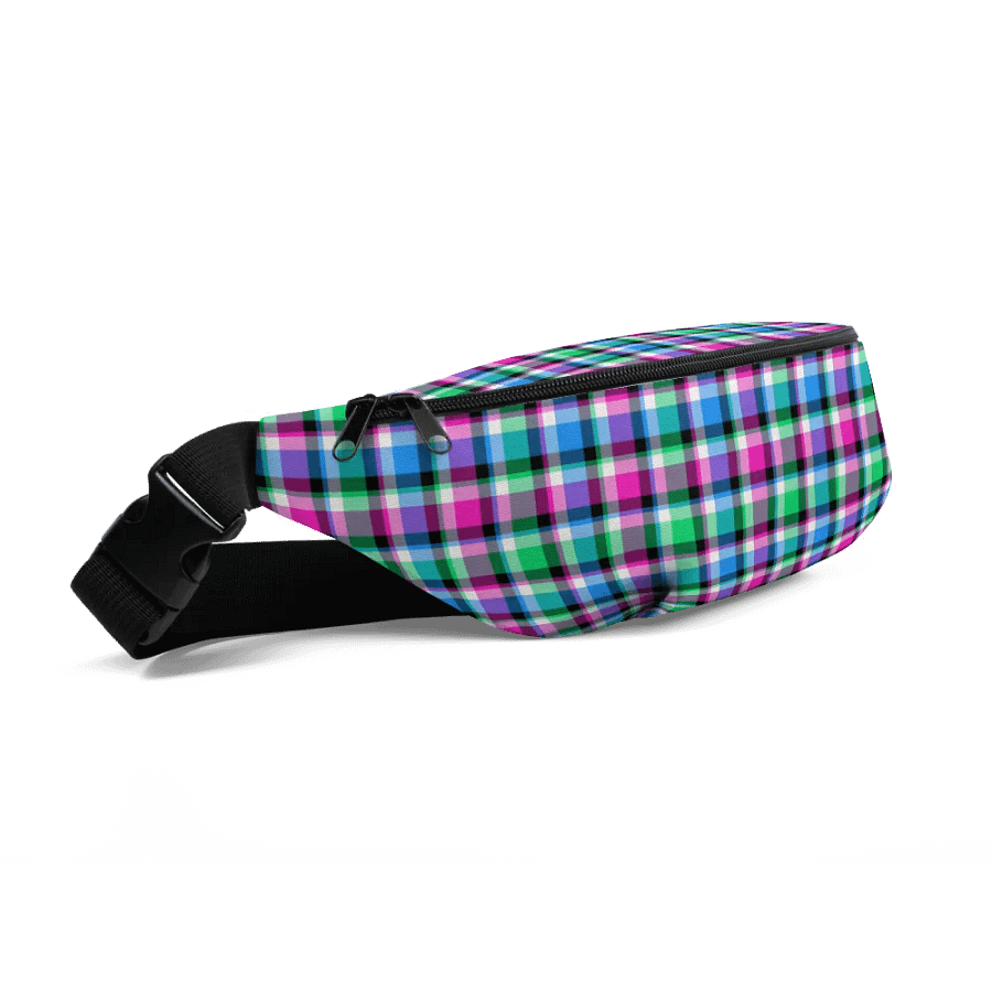 Magenta, Bright Green, and Blue Plaid Fanny Pack product image (3)