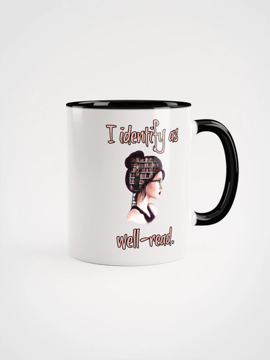 I Identify As Well-Read (Library In Her Head) Accent Mug product image (1)