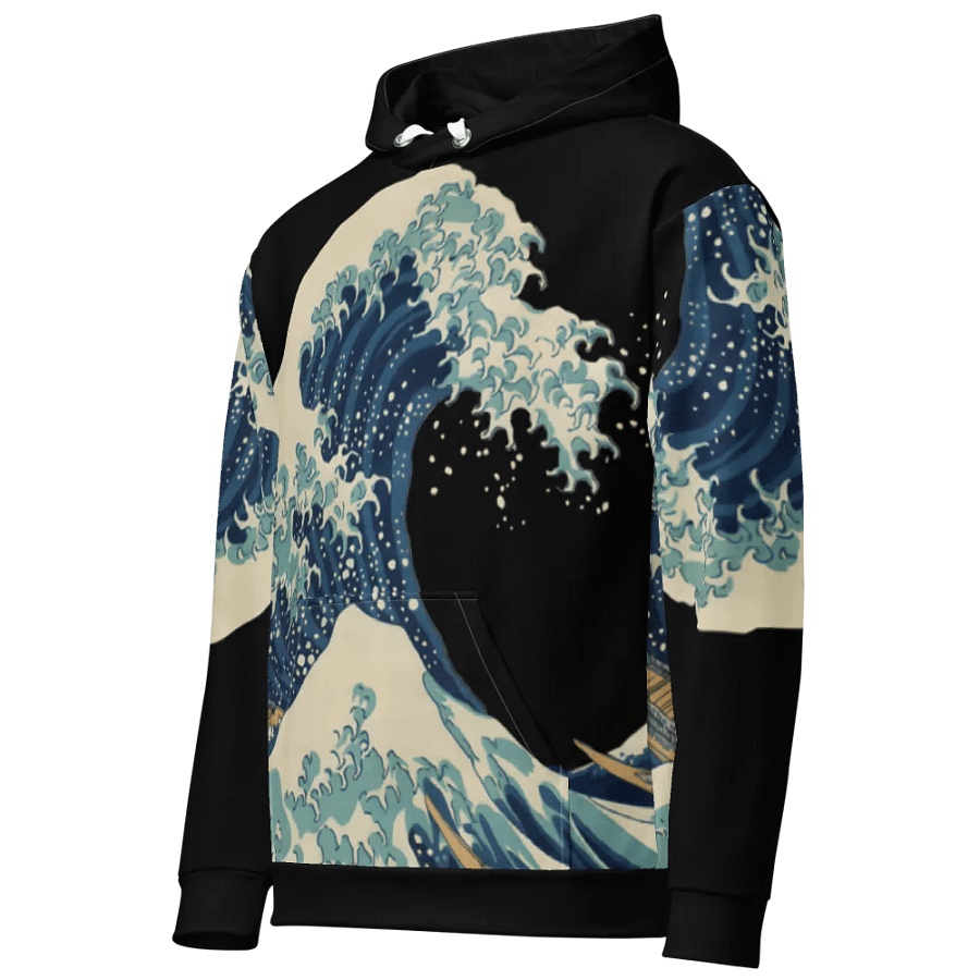 Under the Wave off Kanagawa All-Over Print Recycled Unisex Hoodie product image (7)