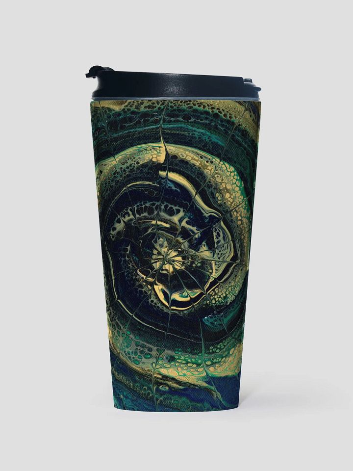 Midnight Halo - Abstract Acrylic Ring Pour, Stainless Steel Travel Mug product image (1)