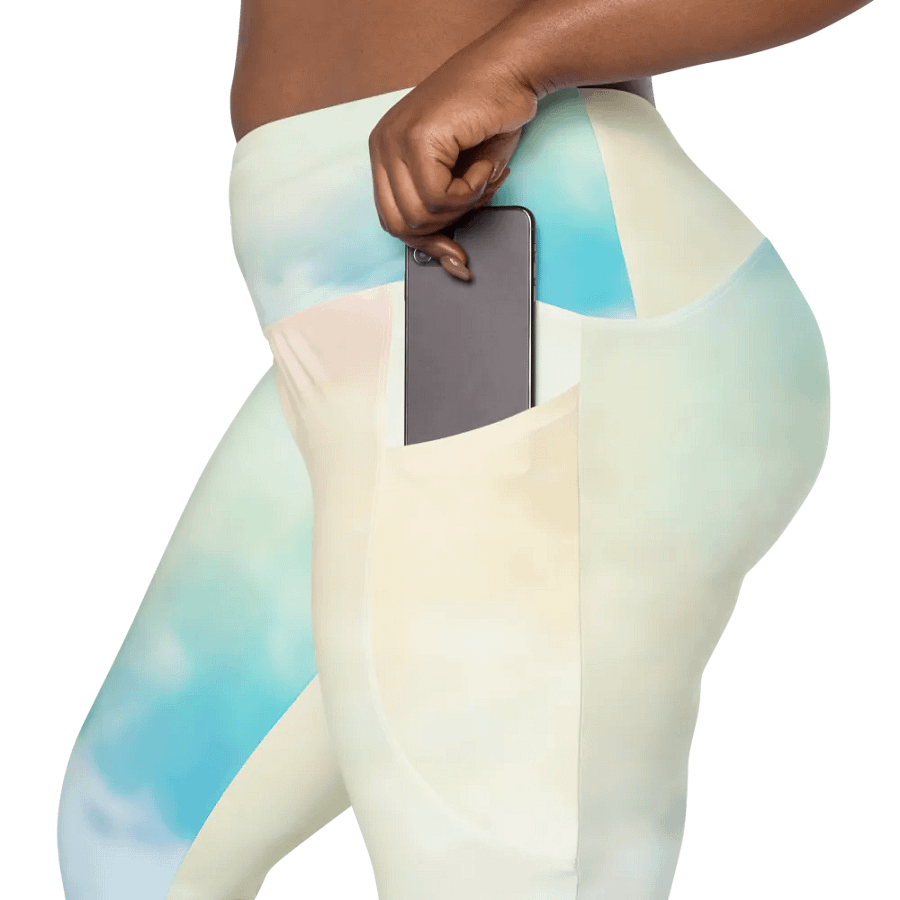 Blur cloud rainbow Design Leggings with Pocket - V1 product image (11)