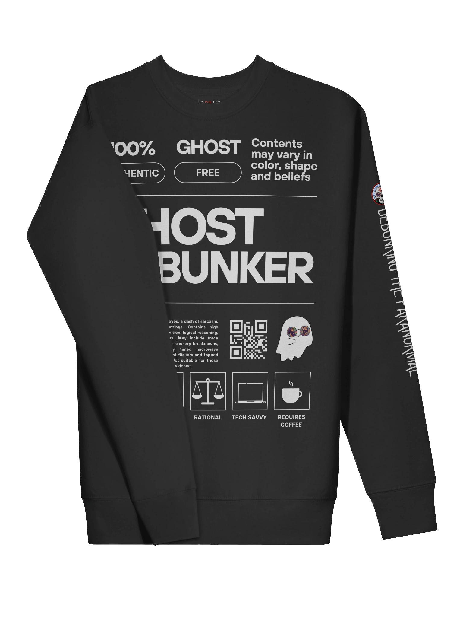 Ghost Debunker – Product Label Pullover product image (3)