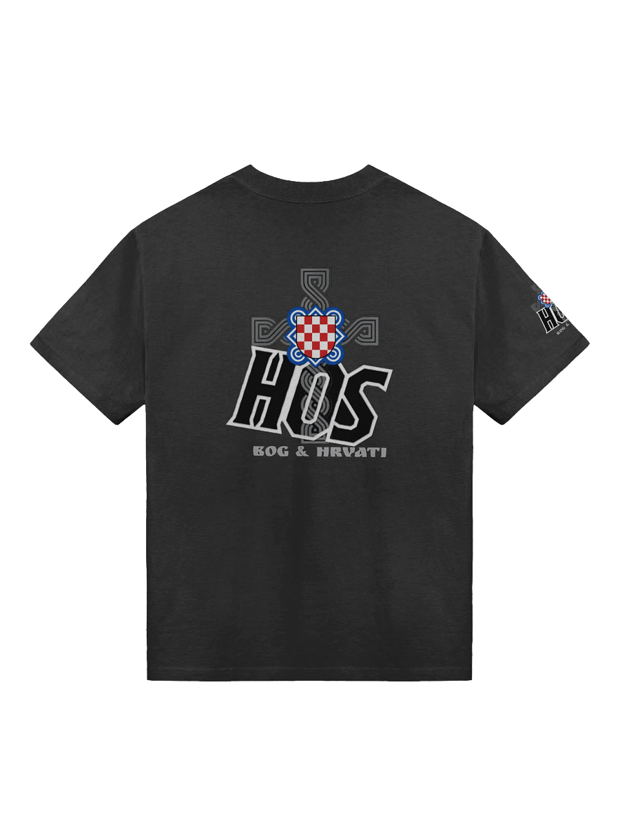 HOS DOMOVINI VJERNA Emblem Oversized Faded T-Shirt product image (2)
