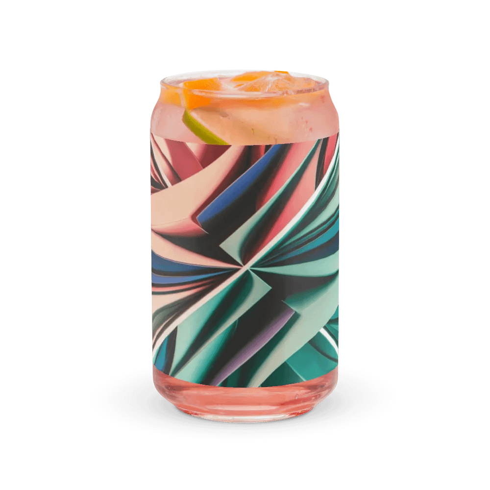 Graphic Grove Can-Shaped Glass - Vibrant Geometric Design, 16oz product image (8)