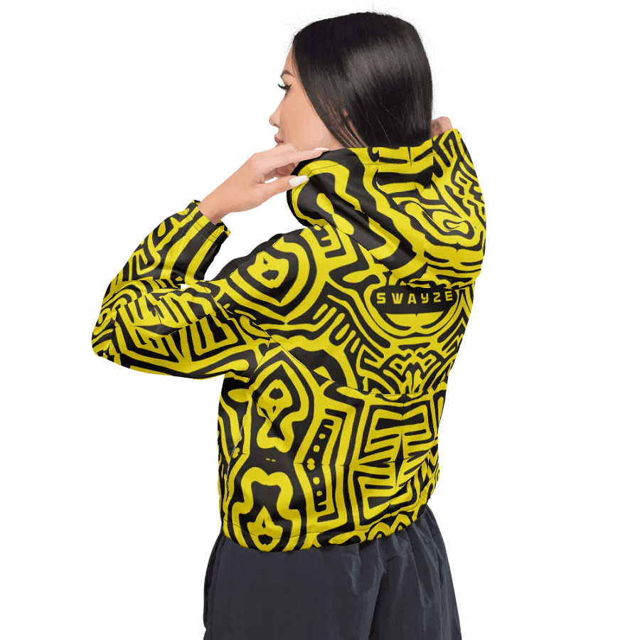 Gossip Cat Pattern Crop Hoodie Windbreaker product image (3)