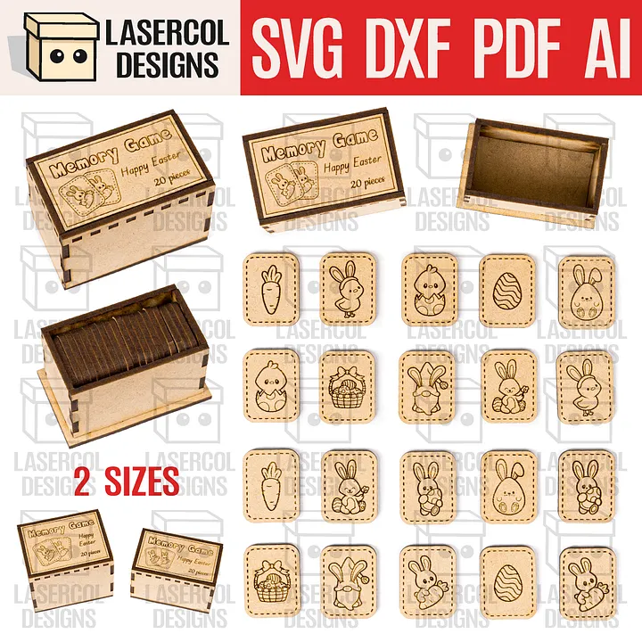 Easter Memory Game (2 Sizes) - Laser Cut Files product image (1)