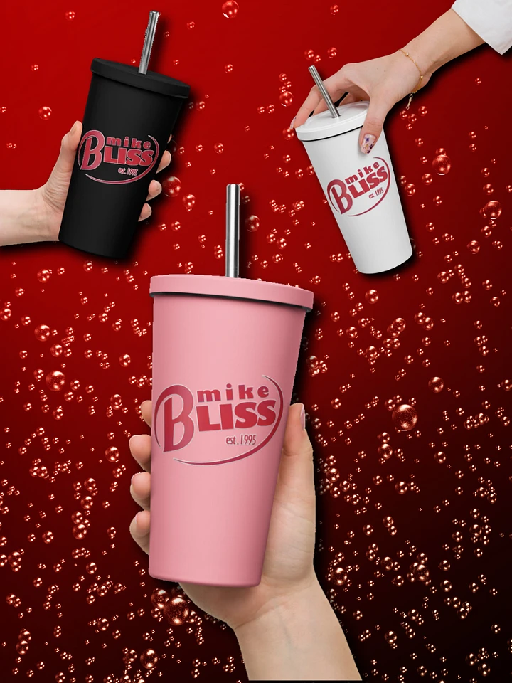 Dr. Bliss insulated stainless steel tumbler + straw product image (1)