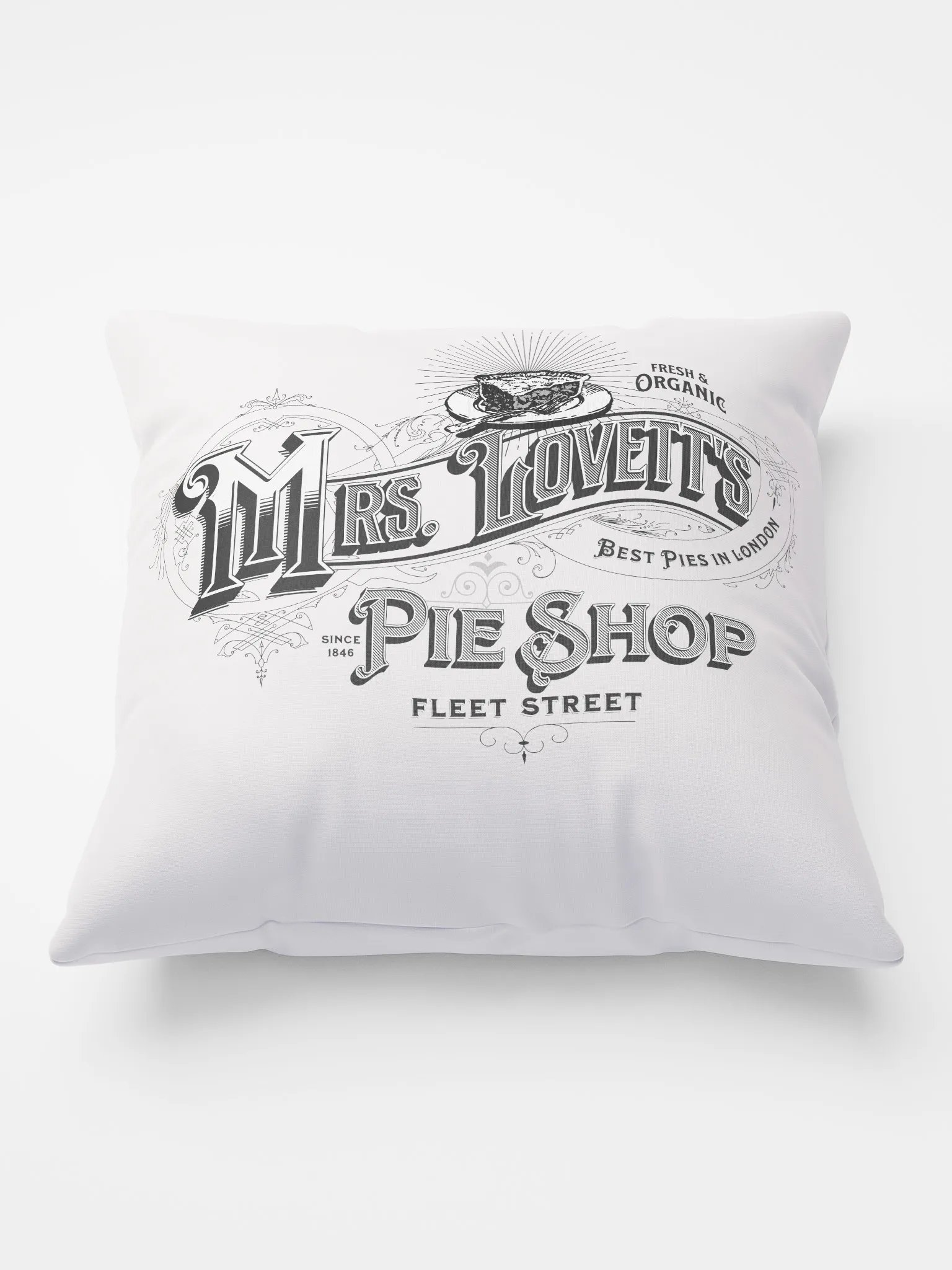 Mrs. Lovett’s Pie Shop Pillow – Sweeney Todd Broadway Decor product image (2)