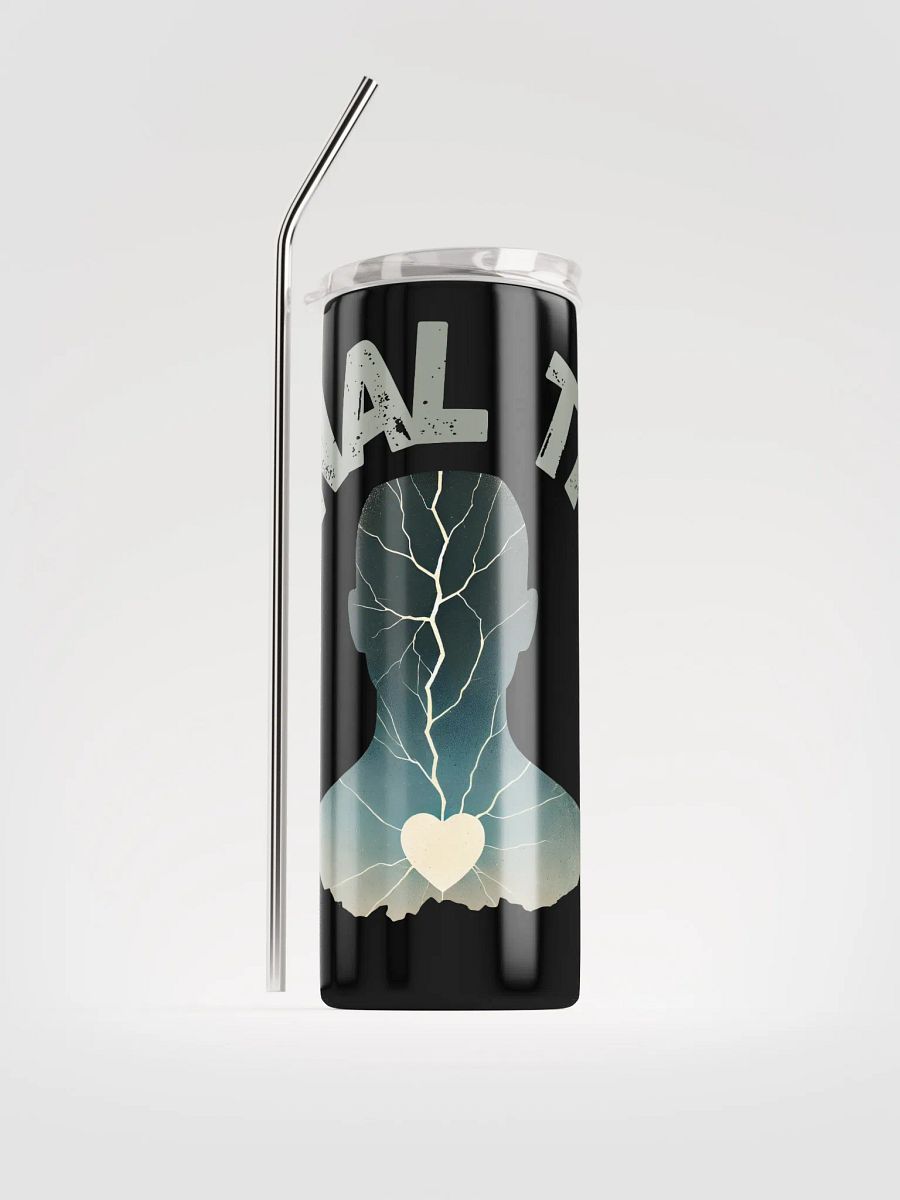 Stainless Steel Tumbler silhouette design and 'EMOTIONAL THUNDER' text. product image (1)